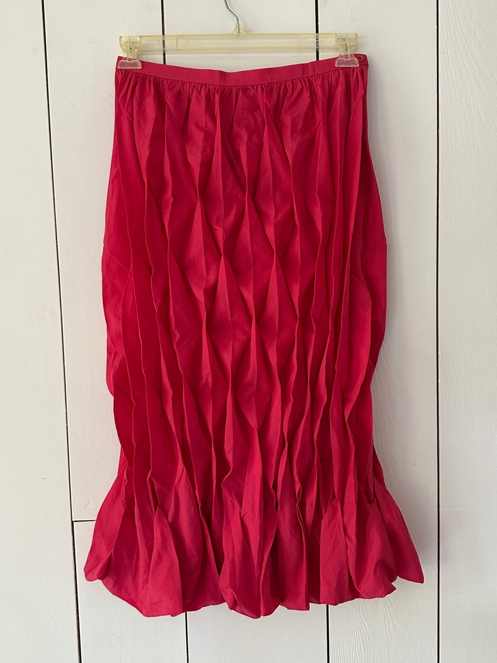 Vintage 1990s Issey Miyake Mainline Crushed Pleats Skirt Size 4 Hot Pink NWT